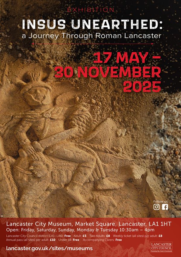 poster with same info as this page and photo of stone carving of a roman warrior